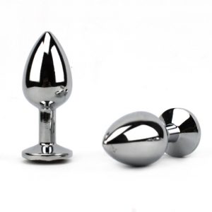 Metal butt plug silver small