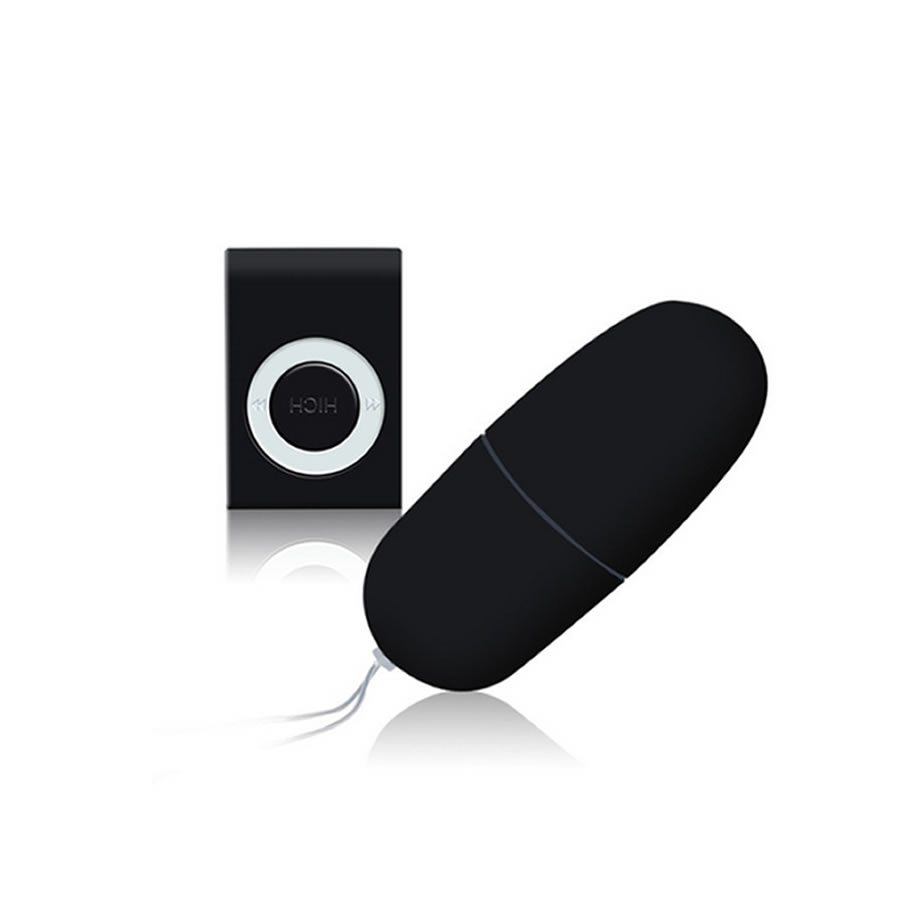Vibracijski jajcek z daljincem ipod shuffle remote wireless egg black_1 Vibracijski jajček z daljincem iPod shuffle