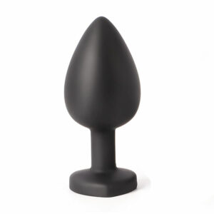 Silikonski analni čep s srčkom črn