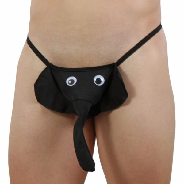 Lolita-erotic-shop-moske-tangice-crne-2 Moške šaljive tanga hlačke slonček črne