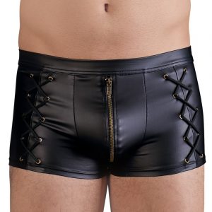 Moške bokser hlačke wetlook z zadrgo