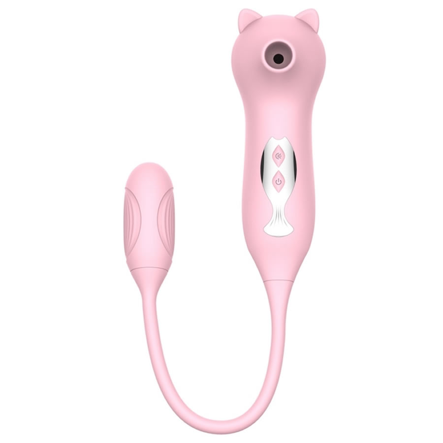 Clitoral suction stimulator Kiss cat 2 v v pink_1 Stimulator klitorisa z vibracijskim jajčkom Cat