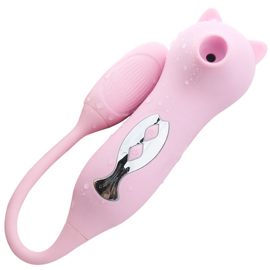 Clitoral suction stimulator Kiss cat 2 v v pink_3 Stimulator klitorisa z vibracijskim jajčkom Cat