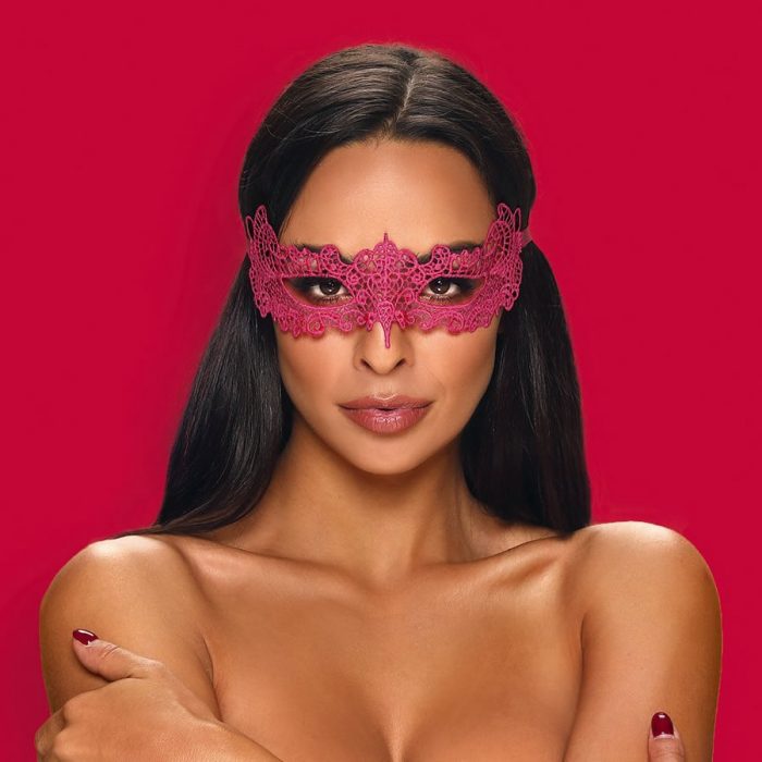 Maska za oci iz cipke roza 1 Maska za oči hot pink