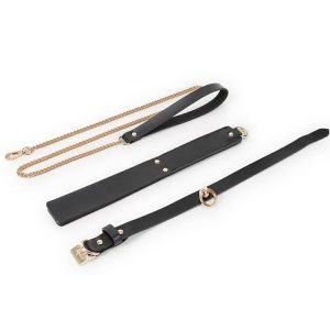 Komplet usnjenih BDSM izdelkov s torbico