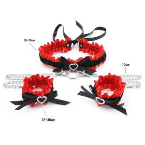 Ovratnica z lisicami Bow Heart