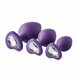 Set analnih čepov s srčkom Flirts vijoličen