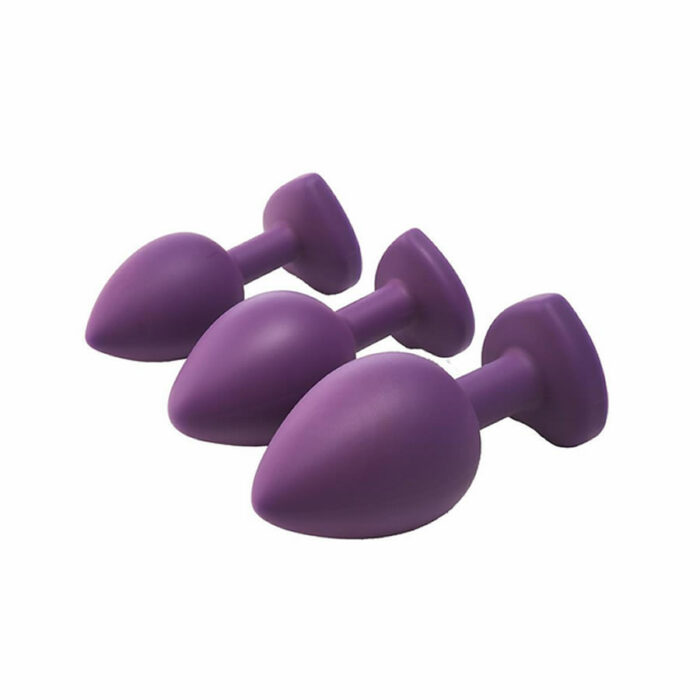 Fantasstic anal training kit vijolicni analni cepi s srckom prozoren diamant 4 Set analnih čepov s srčkom Flirts vijoličen