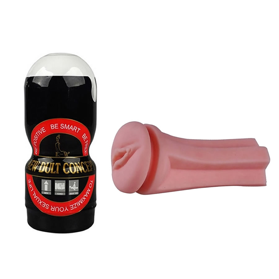 Hands free masturbation cup red Masturbator New Adult Concept red