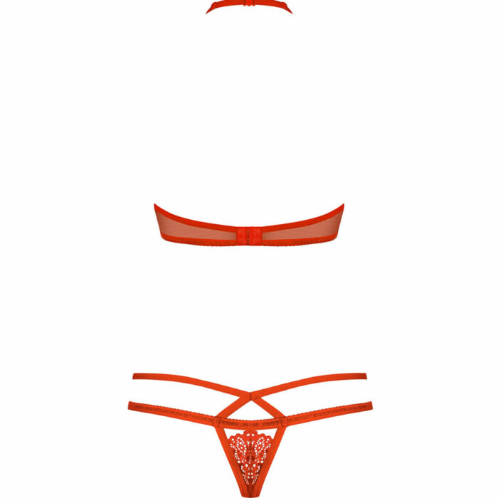 Modrcek in tanga hlacke 838-set-2 rdec obsessive 6 Ženski set perila 838-set-3 rdeč
