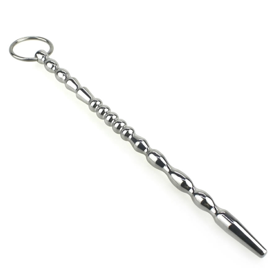 Stainless steel Ribbed urethral dilator 8,7 inch_1 Penis plug Urethral dilator 8,2"