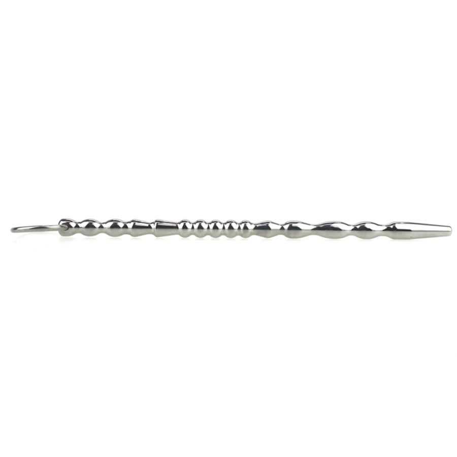 Stainless steel Ribbed urethral dilator 8,7 inch_2 Penis plug Urethral dilator 8.2"