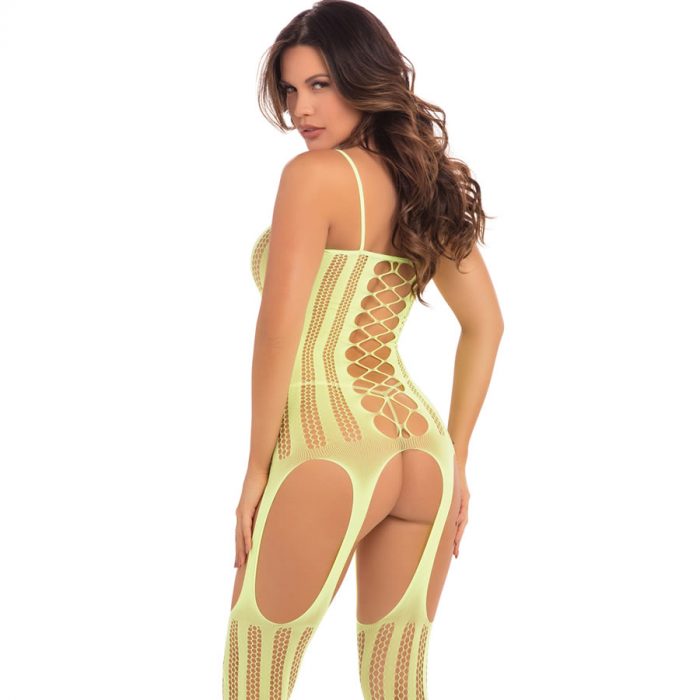 Catsuit Pink Lipstick Fake news neon yellow 2 Catsuit Fake news roza neon rumena