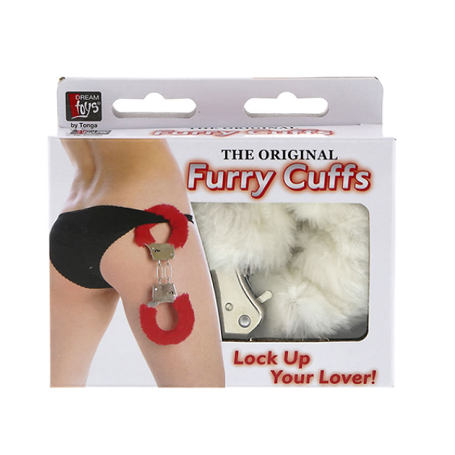 kovinske lisice s plišem Dream toys bele 2 Lisice kovina & pliš DT bele