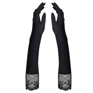 Satenaste rokavice s čipko Miamor