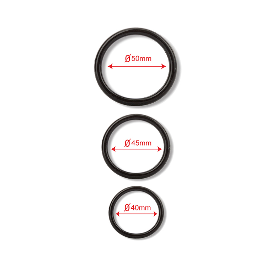 Cock and ball rings 3 set 40 mm 45 mm 50 mm_1 Set treh obročkov za penis in moda