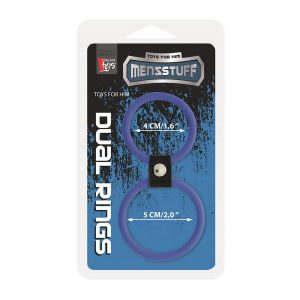 Obroček za penis Menzstuff Dual rings moder