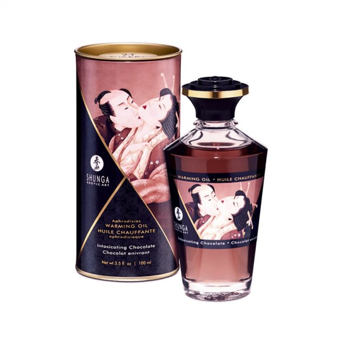 Shunga warming lubrikant in masazno olje z okusom Aphrodisiac oil Intoxicating chocholate 1 Masažno olje Shunga Aphrodisiac Intoxicating Chocholate