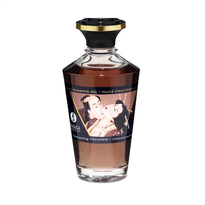 Shunga warming lubrikant in masazno olje z okusom Aphrodisiac oil Intoxicating chocholate 2 Masažno olje Shunga Aphrodisiac Intoxicating Chocholate
