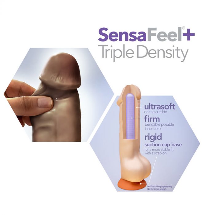 Dr Skin Posable dildo plus 8 with balls chocholate
