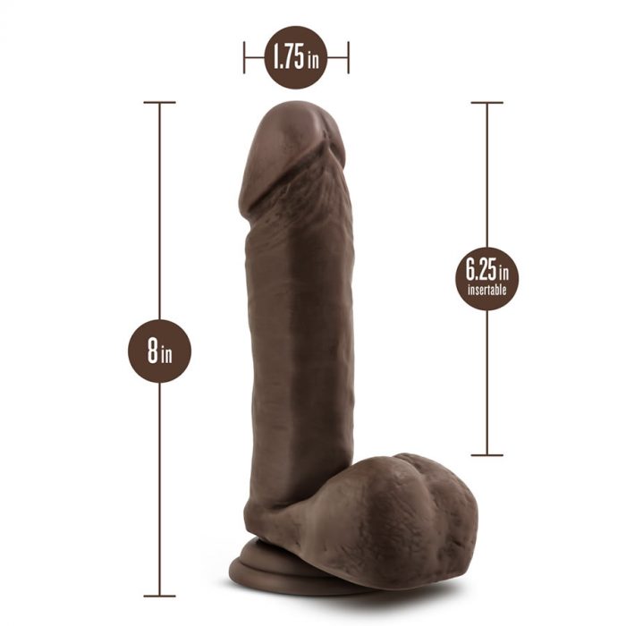 Dr Skin Posable dildo plus 8 with balls chocholate