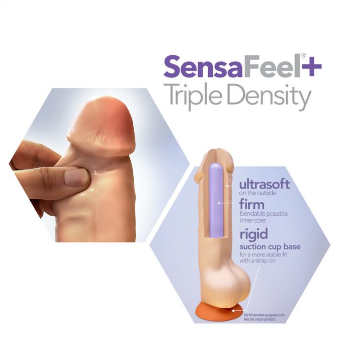 Dr Skin Posable dildo plus 8 with balls vanilla