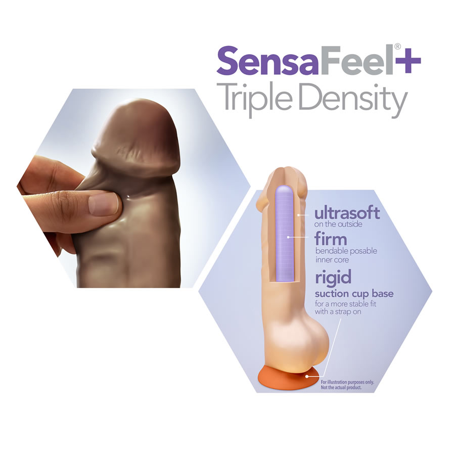 Dr Skin Posable dildo plus 9 inch with balls chocholate 2 Dr Skin Posable dildo plus 9 with balls chocholate