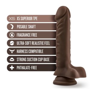 Dr Skin Posable dildo plus 9 inch with balls chocholate 3 Dr Skin Posable dildo plus 9 with balls chocholate