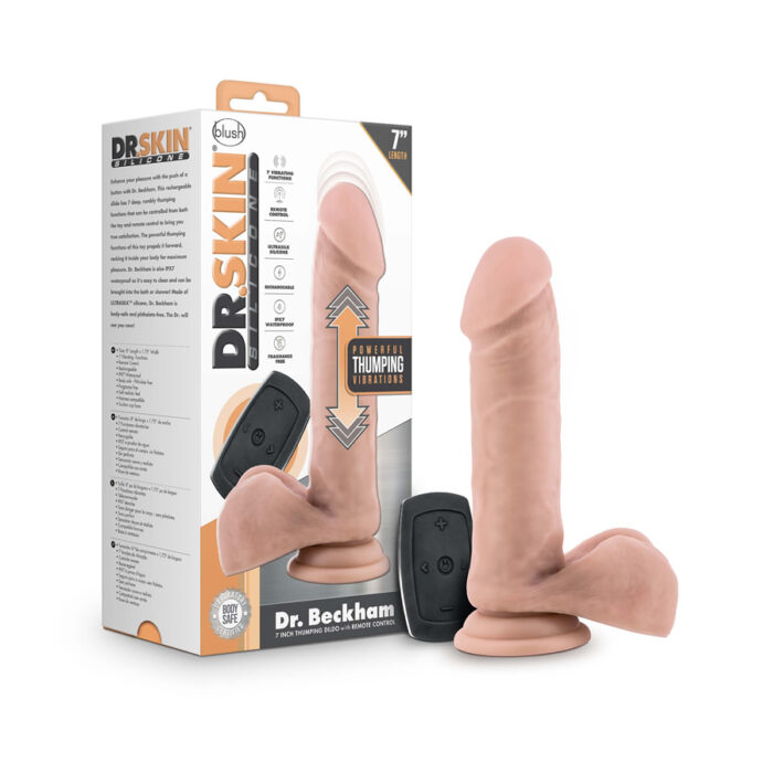 Dr Skin Dr Beckham 7 inch thumping dildo with remote control 4 Dr Skin Dr Beckham suvajoči dildo z daljincem