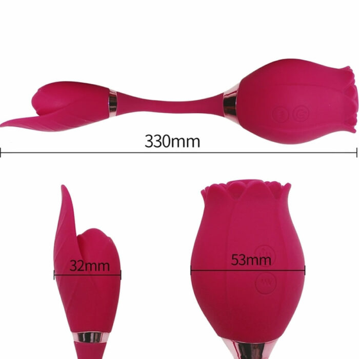 Sesalni stimulator z vibracijskim jajčkom Rose Flower