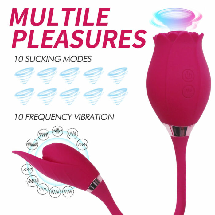Sesalni stimulator z vibracijskim jajčkom Rose Flower