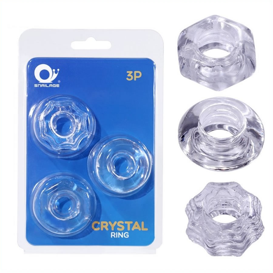 Set obrockov za penis Crystal 1 Set obročkov za penis Crystal