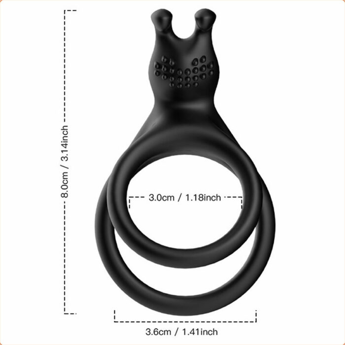 Dvojni obroček za penis Bunny ears