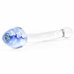 Steklen analni čep z dildom Screw pattern