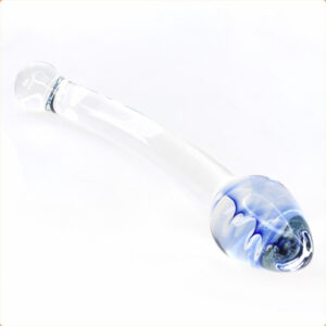 Steklen analni čep z dildom Screw pattern