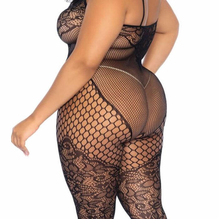 Leg Avenue Catsuit Lace and net tank 89257q 3 Mrežast catsuit Lace and net LAv (89257X)