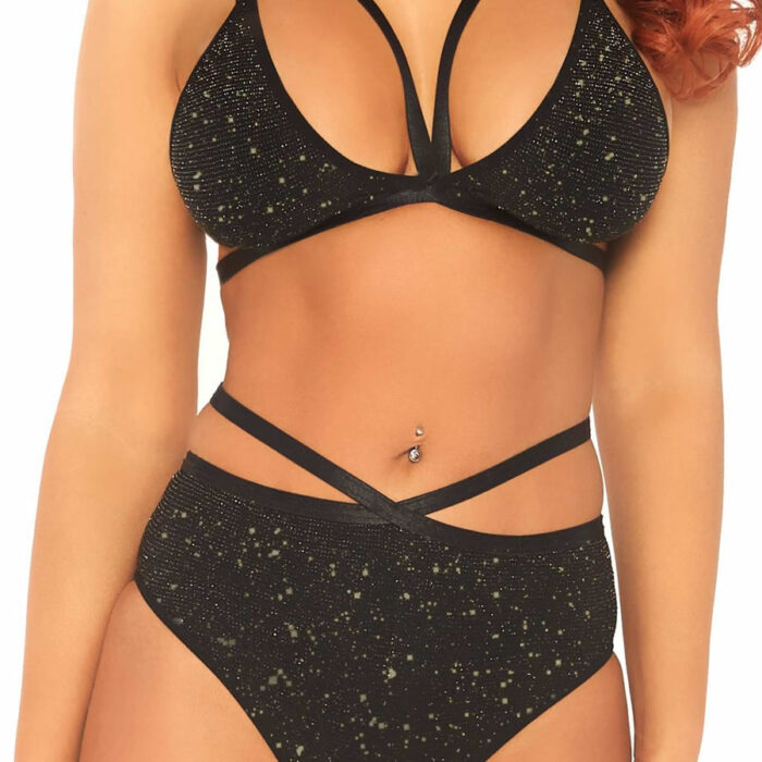Leg avenue Lurex Opaque bra and bottom 81576 1 Set z modrčkom in hlačkami Lurex LAv (81576)