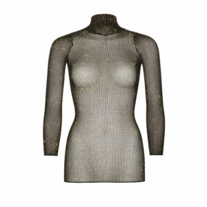 Lurex mini obleka dolg rokav LAv (86106)