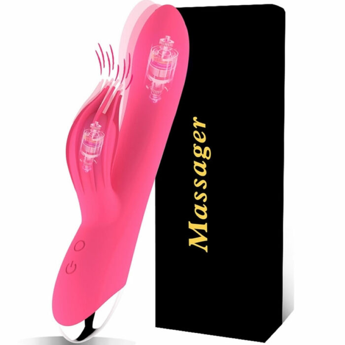 Rabbit vibrator Dual flutter pink 4 Rabbit vibrator Dual Cibrator pink