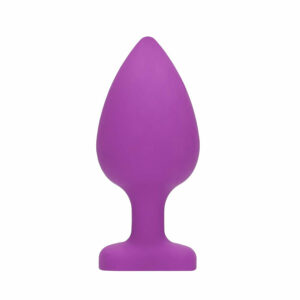 Silikonski analni čep s srčkom purple srednji