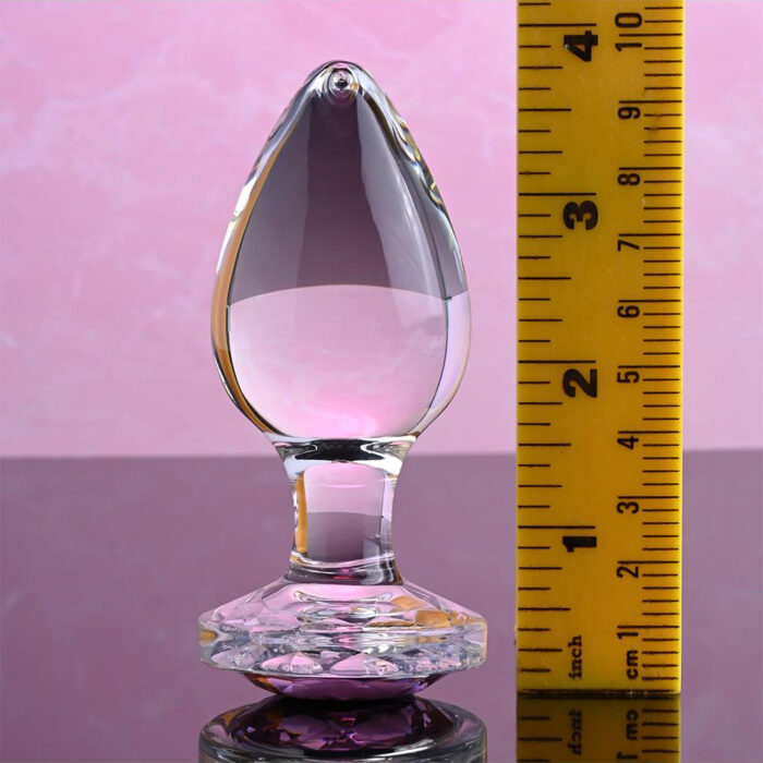 Adam-and-Eve-Glass-butt-plug-with-diamond-large_4 Steklen analni čep z diamantkom velik dimenzije