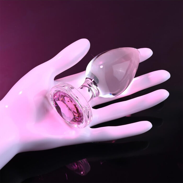 Adam-and-Eve-Glass-butt-plug-with-diamond-large_5 Steklen analni čep z diamantkom velik