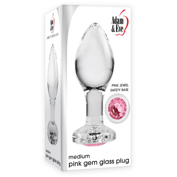 Adam-and-Eve-Glass-butt-plug-with-diamond-medium_ Steklen analni čep z diamantkom srednji