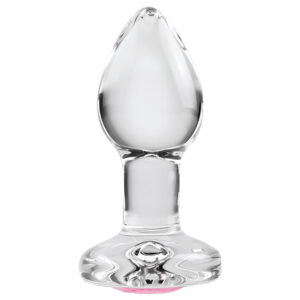 Steklen analni čep z diamantkom srednji