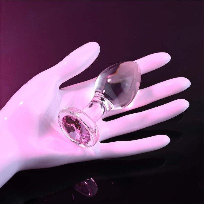 Adam-and-Eve-Glass-butt-plug-with-diamond-medium_5 Steklen analni čep z diamantkom srednji