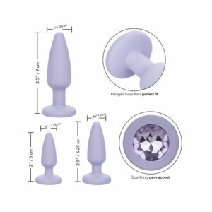 Set analnih čepov Crystal Booty purple
