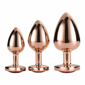 Kovinski analni čepi Gleaming love rose gold