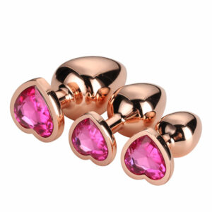 Kovinski analni čepi Gleaming love rose gold