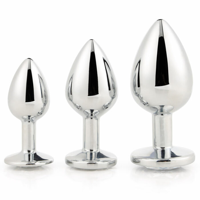 Set-kovinskih-analnih-čepov-Dream-Toys-Gleaming-love-silver-plug-set_2 Kovinski analni čepi Gleaming love silver