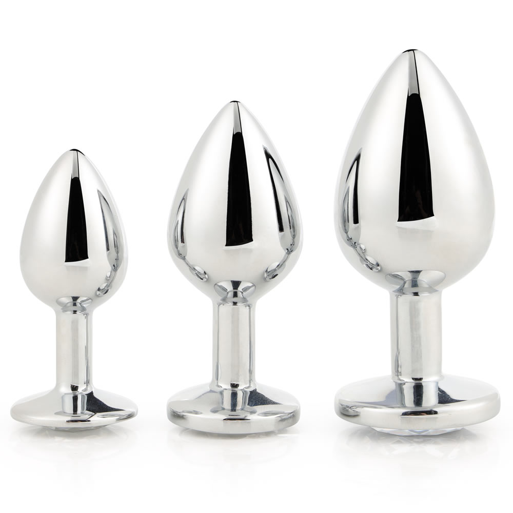 Set-kovinskih-analnih-čepov-Dream-Toys-Gleaming-love-silver-plug-set_2 Kovinski analni čepi Gleaming love silver